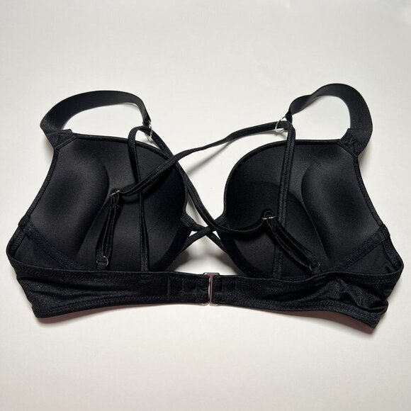 Victoria Secret 36DD Bombshell Push Up Bikini Top Glam Cups Shine Strap Black - Picture 8 of 10